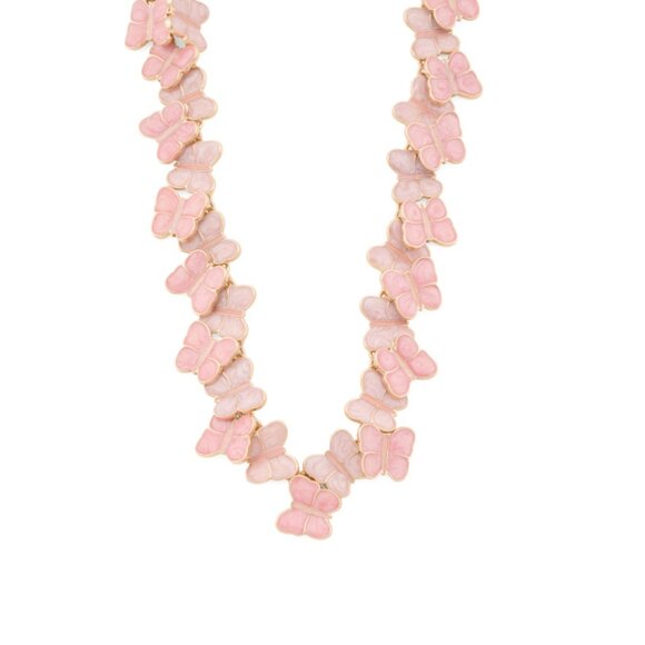 BETSEY JOHNSON Pink Butterfly Collar Necklace - Picture 1 of 2